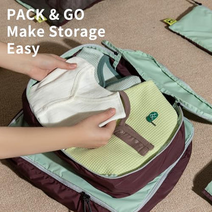 Morning Deer Packing Cubes for Travel,5 Set Hanging Luggage Storage Organizer Bags for Suitcase, Optimized Packing Bags Perfect for Vacation or Business, Organize Clothes, Shoes, Toiletries,Cards