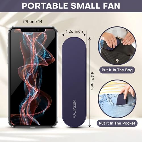 Portable mini handheld Fan, small Rechargeable Personal Fan for 9-15 Hours Runtime, Pocket Design for Travel/Women Essentials/vacation/beach/vacation/airplane/disney - color: BLue