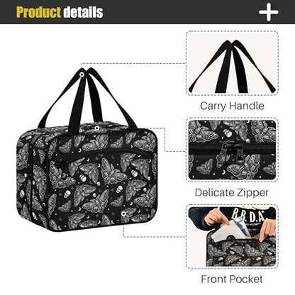 MNSRUU Hanging Toiletry Bags for Women Travel, Gothic Moth Skull Moon Esoteric Toiletry Organizer Portable Travel Toiletry Bags Clear Wash Bags Makeup Bag Cosmetic Bag - color: Skulls 185