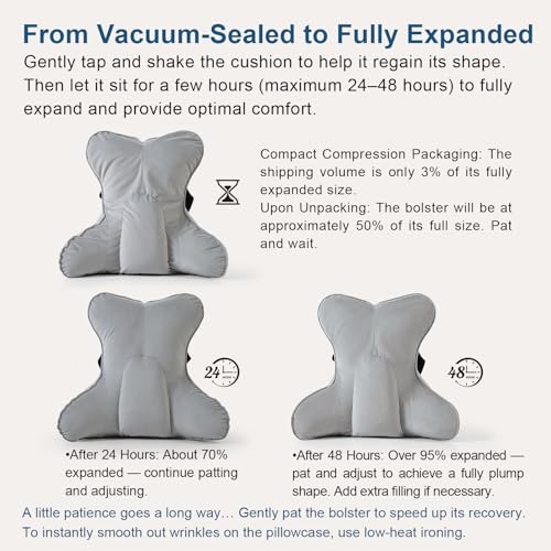 Lumbar Back Pillow (Pat. Pend), Supportive Back Cushion for Bed, Couch & Recliner, Ergonomic Lumbar Pillow with Customizable Firmness for Lower Back Pain Relief, Zinc Gray - color: Zinc Gray