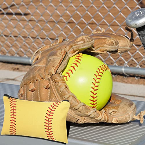 Eccliy 20 Pcs Softball Makeup Bags Bulk Team Gifts Softball Cosmetic Bag Accessories for Women Toiletry Zipper Pouch Travel Canvas Gifts Stuff for Team Players Party - size: 8 x 5 Inch, style: Softball