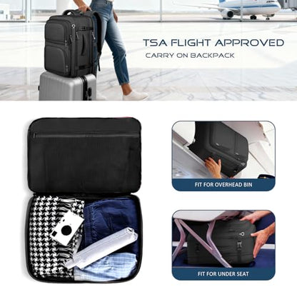 Travel Backpack, Extra Large Travel Backpack, TSA 18.4 inch Laptop Bag Flight Approved, Lightweight Business Luggage Bag, Gifts for Men Women, Black - color: Black, size: XX-Large