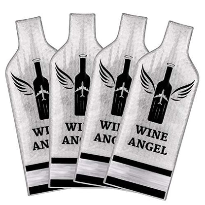[UPGRADED PROTECTION] 4 Set (8 pcs) Reusable Wine Bags for Travel, Wine Travel Protector, Bottle Travel Sleeve Case For Airplane, Car, Cruise, TRIPLE Protection Luggage Leak-Proof Safety Impact Resist - size: 4 Set
