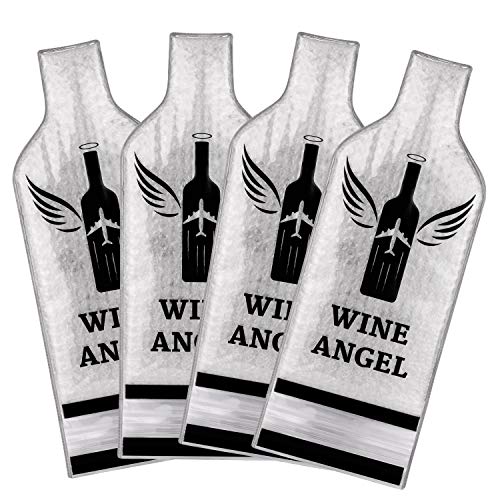 [UPGRADED PROTECTION] 4 Set (8 pcs) Reusable Wine Bags for Travel, Wine Travel Protector, Bottle Travel Sleeve Case For Airplane, Car, Cruise, TRIPLE Protection Luggage Leak-Proof Safety Impact Resist - size: 4 Set