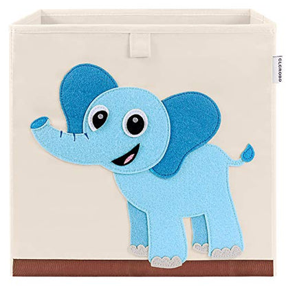 Foldable Animal Cube Storage Bins Fabric Toy Box/Chest/Organizer for Kids Nursery, 13 inch (Elephant) - color: Elephant