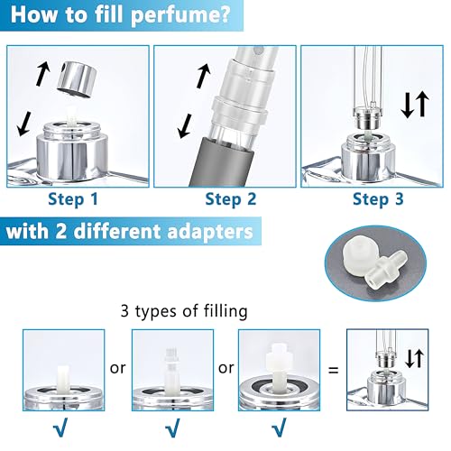 Travel Refillable Perfume Atomizer Bottle 5ml Leakproof Travel Perfume Refillable Bottle, Perfume Atomizer (Gray) - color: Gray