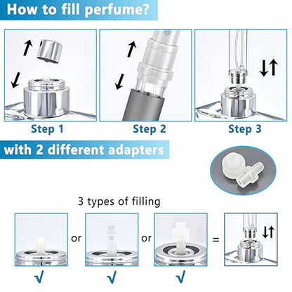 Travel Refillable Perfume Atomizer Bottle 5ml Leakproof Travel Perfume Refillable Bottle, Perfume Atomizer (Gray) - color: Gray
