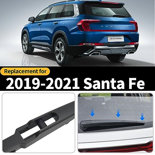 Replacement for Hyundai Santa Fe 2019 2020 2021 Rear Windshield Wiper Blade and Arm Assembly-Car Back window wiper Arm Blade Complete Set - size: For Hyundai Santa Fe 2019-2021
