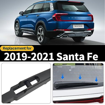 Replacement for Hyundai Santa Fe 2019 2020 2021 Rear Windshield Wiper Blade and Arm Assembly-Car Back window wiper Arm Blade Complete Set - size: For Hyundai Santa Fe 2019-2021