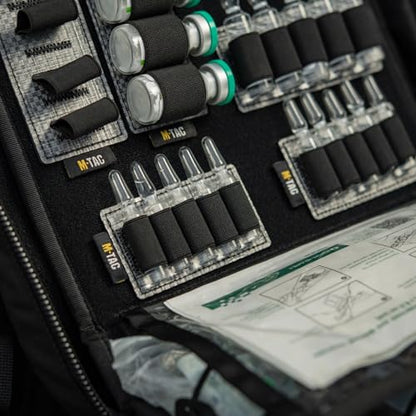 M-Tac Modular Ampoule Organizer Insert | Tactical Insert with Elastic Loops & Loop Velcro Backing | Fits Medical Kits & Backpacks, 5 Slot - color: Black, size: 2 ml