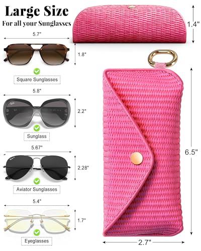 RayLove Glasses Case Hard Shell, Portable Sunglasses case Travel Protection Glasses Case, Reading Glasses Case for Women Men - color: Woven, Rose