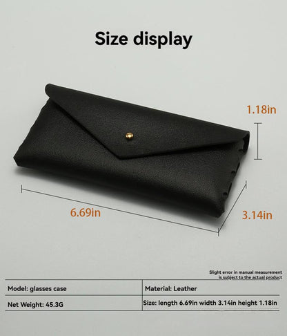 Portable Leather Glasses Case Anti-pressure Glasses Bag Coin Purse Storage Bag Suitable for Men and Women - color: Black and White Set of Two (Buttons)