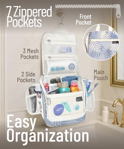 D&D Wanderlust D&D Hanging Travel Toiletry Bag for Men and Women – Cosmetics, Makeup and Toiletries Organizer Kit with 10 Compartments - color: Floral