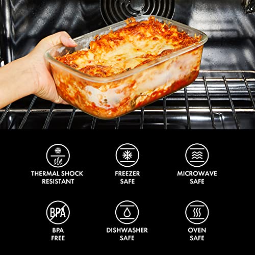 OXO Glass Food Storage Container, Rectangle, 1.6 Cup | Smart Seal | Leakproof | Pack of 2 - size: 1.6 Cup (Pack of 2), style: Glass