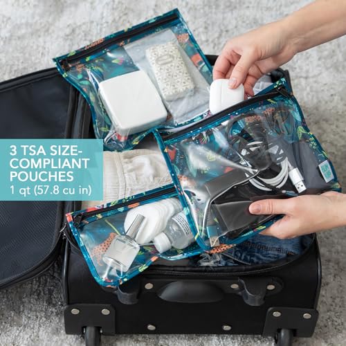 Bumkins - Waterproof Wet Bag & Clear Travel Bags - For Beach, Baby, Travel, Swim Suit, Cloth Diapers, Pump Parts, Pool, Gym, Toiletries - Reusable & Easy to Clean - Jungle - 4 Pack - color: B1 Jungle-4