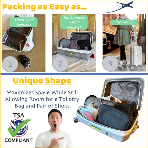 Travel Laundry Bags for TSA Compliant Carry On Luggage. Laundry bag travel, Travel Essentials, Cruise Essentials 2025, Luggage Sets, Packing Cubes (Black, 2-Pack)