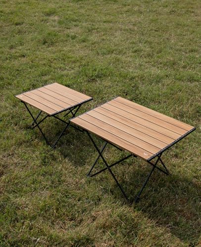 iClimb Ultralight Compact Camping Folding Table with Carry Bag (Nature - L) - color: Nature, size: Large