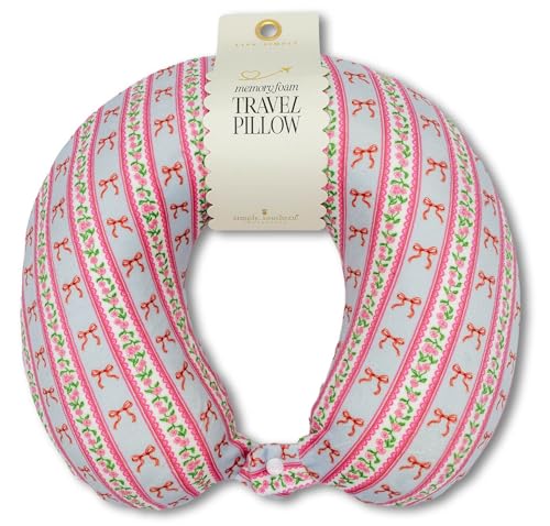 Simply Southern Memory Foam Travel Neck Pillows (Bow Stripe) - color: 0126 Bow Stripe