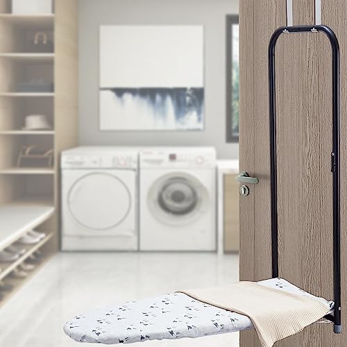Seiritex Over the Door Ironing Board Cover 13 x 37 inch, Small Iron Board Cover w 3 Layers Heat Reflective Thick Padding with Hook and Loop Fasteners (Gray Sheep) - color: Gray Sheep, size: 13x37