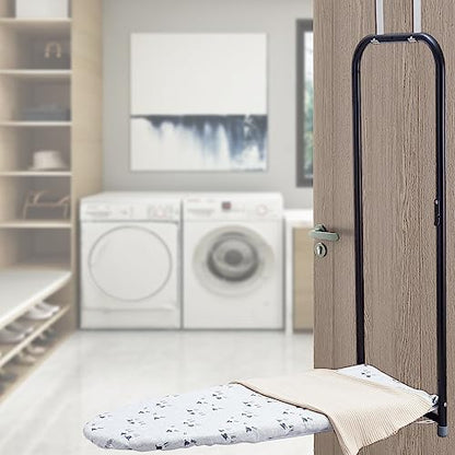 Seiritex Over the Door Ironing Board Cover 13 x 37 inch, Small Iron Board Cover w 3 Layers Heat Reflective Thick Padding with Hook and Loop Fasteners (Gray Sheep) - color: Gray Sheep, size: 13x37