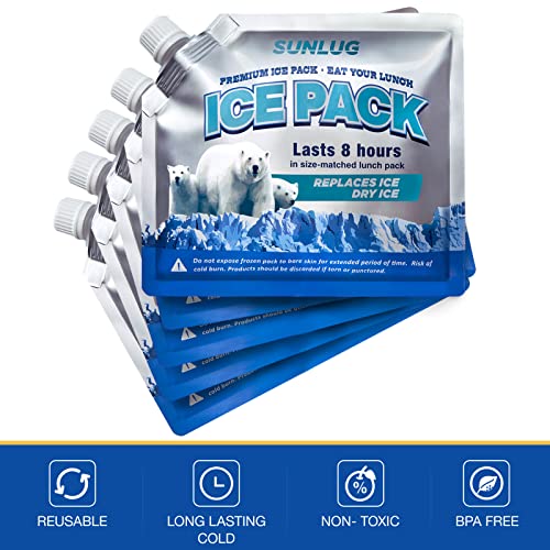 Cooler Ice Packs Reusable Ice Packs for Coolers Long Lasting Freezer Packs for Cooler Bag, Lunch Bags, Cooler Backpacks - color: 5 Pack - Cooler Ice Packs
