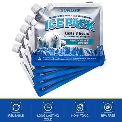 Cooler Ice Packs Reusable Ice Packs for Coolers Long Lasting Freezer Packs for Cooler Bag, Lunch Bags, Cooler Backpacks - color: 5 Pack - Cooler Ice Packs