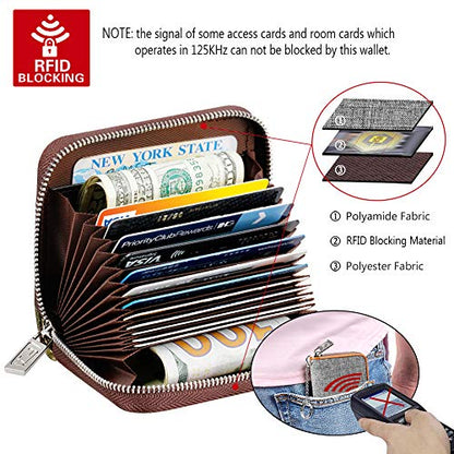 FurArt Zipper Wallet Women, RFID Blocking Credit Card Wallet, Business Card Holder, Compact Size KeyChain Wallet - color: Dark Gray