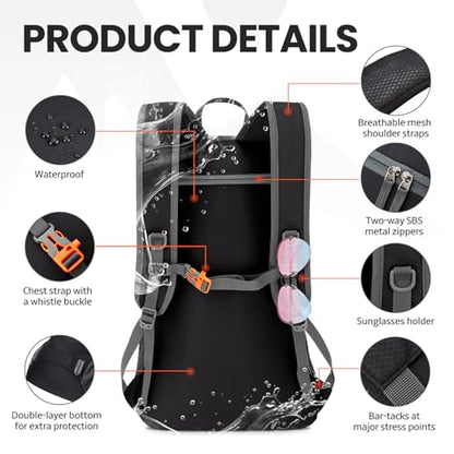 Venture Pal 40L Lightweight Packable Travel Hiking Backpack Daypack-Black