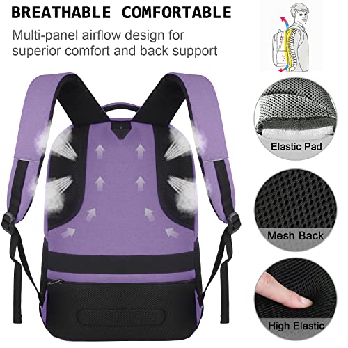 Volher Laptop Backpack,Business Travel Anti Theft Slim Durable Laptops Backpack,Water Resistant College Computer Bag for Women & Men Fits 15.6 Inch Laptop and Notebook-Purple - color: Purple, size: 15.6 Inch, style: Laptop