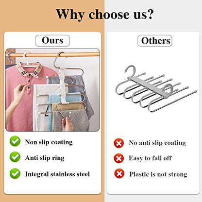 Kalimdor Pants Hangers 2 Pack Space Saving Metal Closet Organizer,Clothes Pants Hangers,Anti-Slip Design,Closet Organizers and Storage for Pants Jeans Skirts Scarf Legging - size: 2 Pack