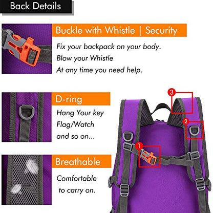 MAXTOP 40/50L Lightweight Packable Backpack for Hiking Traveling Camping Water Resistant Foldable Outdoor Travel Daypack - color: Purple