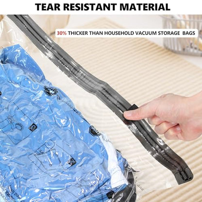 12 Pack Travel Vacuum Bags with Wireless Pump, Compression Packing Bags for Luggage and Suitcase, 3 Sizes (20/24/28 Inch) Space Save for Clothing Clothes