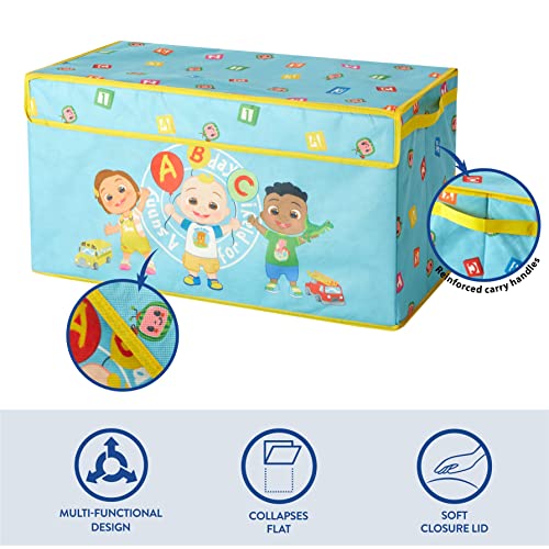 Idea Nuova Cocomelon Collapsible Children’s Toy Storage Trunk, Durable with Lid - color: Cocomelon