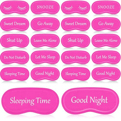 Eurzom 20 Pieces Funny Sleeping Eye Mask Bulk with Adjustable Strap Sleep Blackout Eye Mask for Night Blindfold Cover for Spa Women Men Adult Pajama Party Favors(Rose Red) - color: Rose Red
