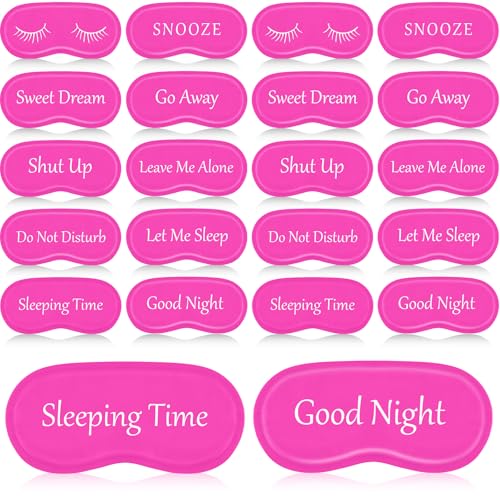 Eurzom 20 Pieces Funny Sleeping Eye Mask Bulk with Adjustable Strap Sleep Blackout Eye Mask for Night Blindfold Cover for Spa Women Men Adult Pajama Party Favors(Rose Red) - color: Rose Red