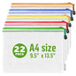 22 Pack Mesh Zipper Pouch Bags 9x13 inch - Clear Mesh Bags Letter Size - Plastic Zipper Pouches - Game Bags - Zip Bags - Board Game Storage - Puzzle Storage - Pouch for Organizing - size: 22 Pack A4