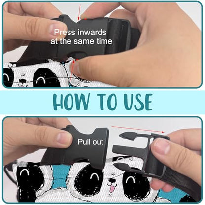 Car Garbage Bag Cute Panda Hanging Canvas Car Trash Bag Waterproof Drawstring Car Back Seat Organizer for Car Back Front Seat Console with Adjustable Buckle - color: Cute Panda