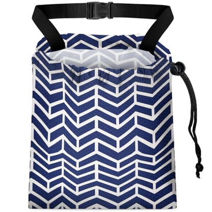 Car Trash Bag Hanging Back of Seat with Adjustable Snap Buckle Strap Cute Printed Drawstring Garbage Bags for Car-Blue White - color: Blue White Car Trash Bag
