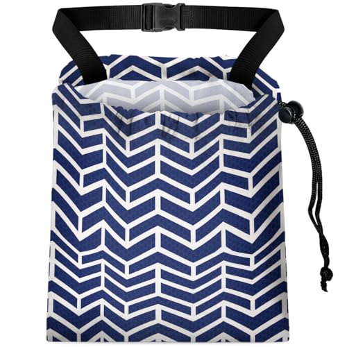 Car Trash Bag Hanging Back of Seat with Adjustable Snap Buckle Strap Cute Printed Drawstring Garbage Bags for Car-Blue White - color: Blue White Car Trash Bag