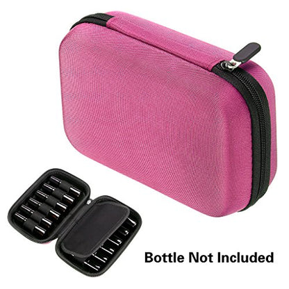 Hipiwe Hard Shell Essential Oil Carrying Case Holds 12 Bottles (Can hold 5ml, 10ml, &10ml Rollers) Travel Size Essential Oils Bag Organizer (Pink) - color: Pink
