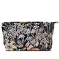 HAPPYHEIDI Cute Floral Makeup Bag Cosmetic Travel Pouch with Bottom and Zipper, Purse Make Up Organizer, Aesthetic Textured Fabric, Medium - color: Classic Black Floral Medium