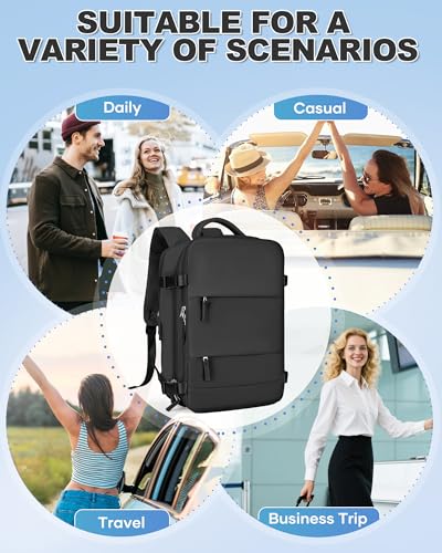 VGCUB Vacuum Backpack Travel with Pump Compression Carry On Bag,Space Saver,Mochila de Viaje Compresión al Vacío Airline Approved Personal Item Vacuum System 18x14x8,Airport Vacpack Daypack Men Women - color: B15-black With Pump, style: X-large
