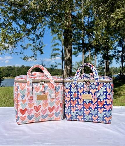 Kwang Min Insulated Lunch Bag for Women,Reusable Bento Box,Large Cooler for Office,Picnic Outdoors,Beach, Premium Waterproof Fabric,Ideal Pink Lunch Bag (Pink Peony) - color: Peony Pink