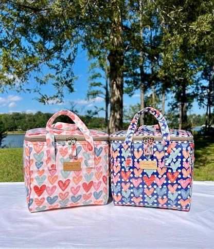 Kwang Min Insulated Lunch Bag for Women,Reusable Bento Box,Large Cooler for Office,Picnic Outdoors,Beach, Premium Waterproof Fabric,Ideal Pink Lunch Bag (Pink Peony) - color: Peony Pink