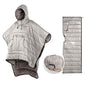 Camp Poncho Sleeping Bag Wearable Hooded Blanket - Envelope Lightweight Thermal Cloak Cape Windproof with Premium Stuff Compression Sack for Backpacking Hiking Hunting Fishing Outdoor Sport - color: Beige