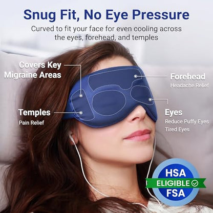 Hsa Store Eligible Items Fsa: Cold Compress for Migraines Headache Puffiness Dark Circles, Face Ice Pack for Sleep Puffy Eyes, Reusable Cooling Gel Eye Mask (Blue) - color: Blue