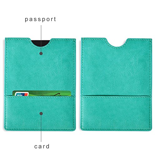 XEYOU Passport Holder Cover - Ultra Slim Premium Vegan Leather Travel Wallet Case Cover (Green) - color: Green