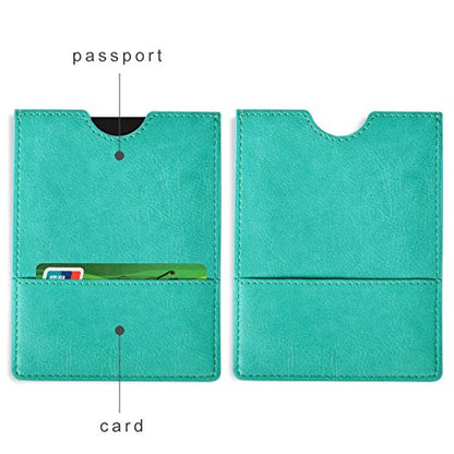 XEYOU Passport Holder Cover - Ultra Slim Premium Vegan Leather Travel Wallet Case Cover (Green) - color: Green