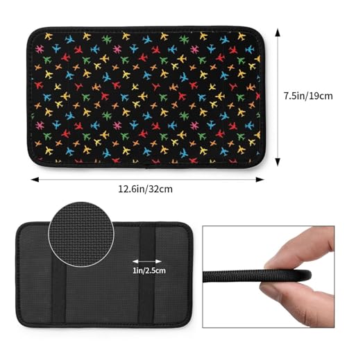 Breathable Neoprene Armrest Cover, Colorful Aircraft Airplane Black, Universal Fit Center Console Pad for Car and Truck, Non-Slip Seat Box Protector - color: Picture (611)