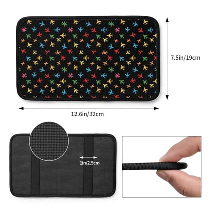 Breathable Neoprene Armrest Cover, Colorful Aircraft Airplane Black, Universal Fit Center Console Pad for Car and Truck, Non-Slip Seat Box Protector - color: Picture (611)
